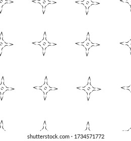 Nahtloses Vektormuster. Shuriken. Ninja Star isoliert auf einem weißen Hintergrund.