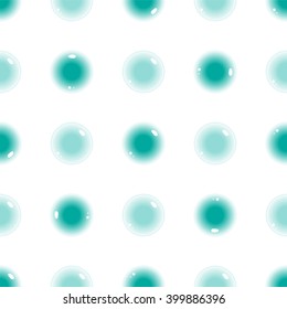 Seamless vector pattern. Simple Abstract design. Geometric blur shape: circle, drops in shades of blue  colors