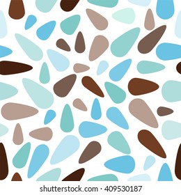 Seamless vector pattern. Simple Abstract design. Geometric shape: drops in trendy  colors. Blue, pink, purple, green