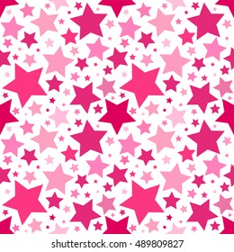 Seamless vector pattern. Simple Abstract design. Little cute geometric stars in bright festive colors