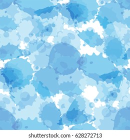 Seamless vector pattern. Simple Abstract design. Little cute shape: ink blot, water drops. Abstract design, perfect for cards, wallpaper, fabric, cotton and more 
