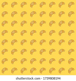Seamless vector pattern with simple croissant icon. Food pattern illustration for poster, banner, fabric.