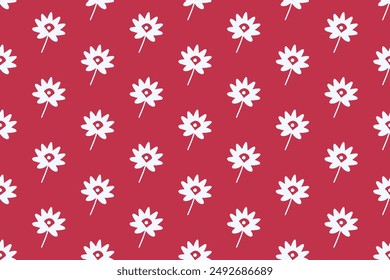 Seamless vector pattern with simple floral ornament. Monochrome delicate print for textiles, fabrics, wallpaper, paper, surfaces.