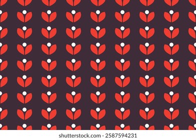 Seamless vector pattern with simple floral ornament. Vintage decorative design for wallpaper, fabric, textile, covers and other surfaces.