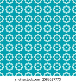 Seamless vector pattern with simple geometric floral ornament. Decorative vintage design for textile, fabric, wallpaper, wrapping paper and other surfaces.