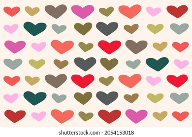 seamless vector pattern of simple hearts. Valentine's Day