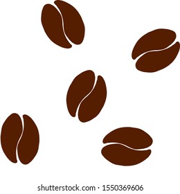 Seamless vector pattern, simple illustration brown coffee beans