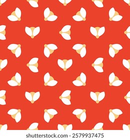 Seamless vector pattern with simple minimalistic floral ornament. Decorative design for printing on fabrics, textiles, clothes, wallpapers, paper and other surfaces.