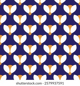 Seamless vector pattern with simple minimalistic floral ornament. Decorative design for printing on fabrics, textiles, clothes, wallpapers, paper and other surfaces.