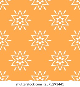 Seamless vector pattern with simple ornament of six-pointed stars. Decorative print for textiles, fabrics, wallpapers, upholstery and other surfaces.