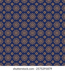 Seamless vector pattern with simple ornament of six-pointed stars. Decorative print for textiles, fabrics, wallpapers, upholstery and other surfaces.