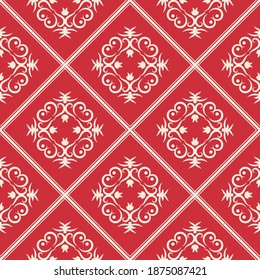 Seamless vector pattern with simple ornaments. Textile design with ethnic motives.
