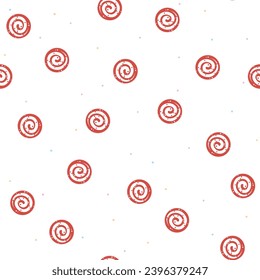 Seamless vector pattern with simple Peppermint pinwheels. Vintage scandi texture. Cute hand drawn candy motif background for wrapping paper, textile, card, gift, fabric, wallpaper, packaging, apparel.