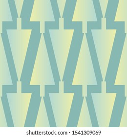 A seamless vector pattern with simple triangular spruce trees in green gradient colors. Unisex christmas background surface print design.