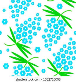 Seamless vector pattern with simple wild field cute flowers. Isolated on white background with elements for your design, decoration, backdrop, fabric print and many more.