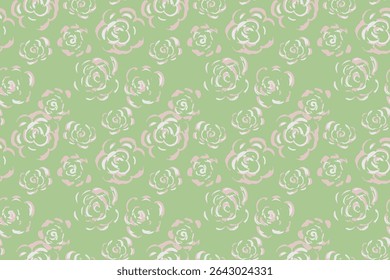 Seamless vector pattern with sketchy roses on pastel mint, green background. Bold, artistic floral design for fabric, wallpaper, fashion prints, packaging projects