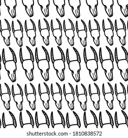 Seamless vector pattern with skull . design of wrapping paper, textile, print.