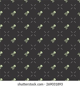 Seamless vector pattern with skull symbol, can be used as tiling, web pattern or for just related design. 