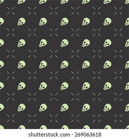Seamless vector pattern with skull symbol, can be used as tiling, web pattern or for just related design. 