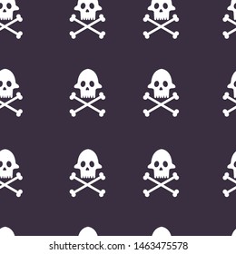 seamless vector pattern of skulls with bones
