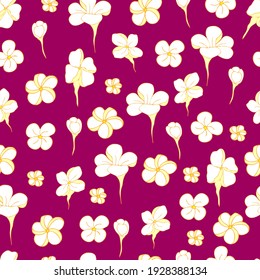 seamless vector pattern small delicate flowers on a colored background. For spring and summer clothes, fabrics, textiles, children's clothing, packaging, decor, wallpaper, invitations,