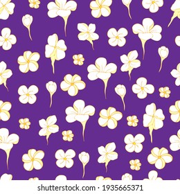 seamless vector pattern small delicate flowers on a colored background. For spring and summer clothes, fabrics, textiles, children's clothing, packaging, decor, wallpaper, invitations,