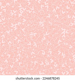 Seamless vector pattern with small hearts. Vector repeating texture with white linear heart on pink background. Repeatable backdrop with hand drawn tiny hearts.