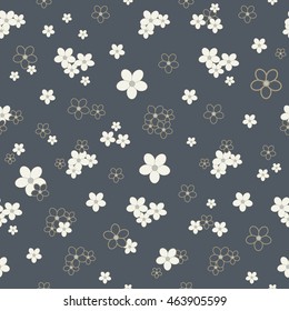 Seamless vector pattern with small tender blossoms