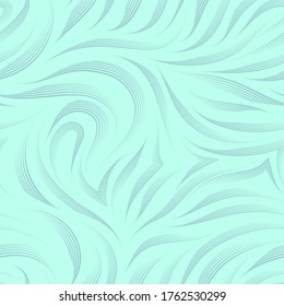 Motif harmonieux vectoriel de lignes lisses dessinées par un stylo sur fond turquoise. Texture élégante pour les tissus et le papier d'emballage ou l'emballage.Motif de t-shirt à partir de leggings ou de rideaux