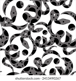 Seamless vector pattern with snakes.