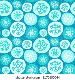 Seamless Vector Pattern With Snowballs. Winter Background.