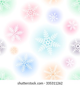 Seamless vector pattern with snowflakes isolated on white background