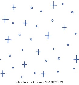 Seamless vector pattern with snowflakes. Simple minimal vector background. Hand drawn vector illustration for wrapping paper, wallpaper, textile. Christmas design. Winter background