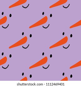 Seamless vector pattern with snowmen.