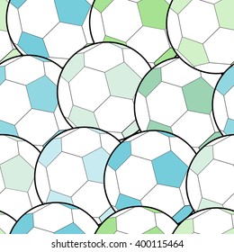 Seamless vector pattern - soccer football ball. Sport background elements for your design