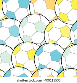 Seamless vector pattern - soccer football ball. Sport background elements for your design