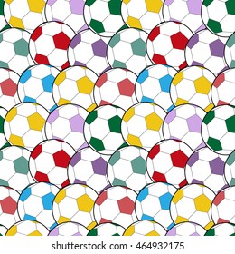 Seamless vector pattern - soccer football ball. Sport background elements for your design
