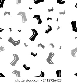 Seamless vector pattern with socks symbols, creating a creative monochrome background with rotated elements. Vector illustration on white background