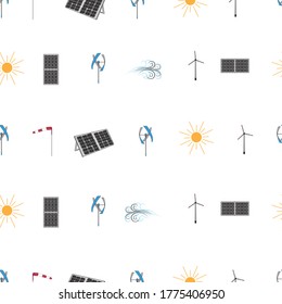 Seamless vector pattern. Solar panels. Solar energy. Vector graphics.