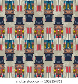 Seamless vector pattern with soldiers.