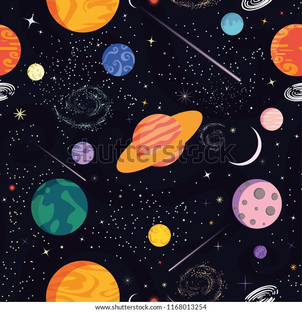 Seamless Vector Pattern Space Universe Abstract Stock Vector (Royalty ...