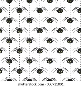 seamless vector pattern with spiders