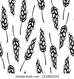 Seamless vector pattern with spikelets.