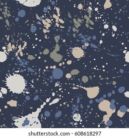 Seamless vector pattern with splashes and blots