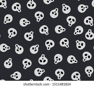 Seamless vector pattern with spooky hand drawn skulls. Halloween pattern with ghostly skulls in a tossed pattern.