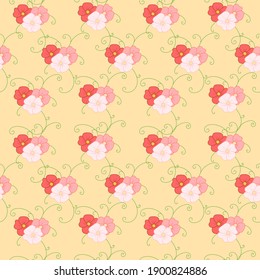 Seamless vector pattern with spring flowers