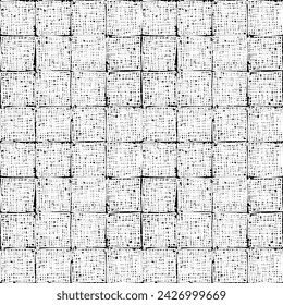 
Seamless vector pattern, squares cross-hatched on a black background, grunge, freehand shading
