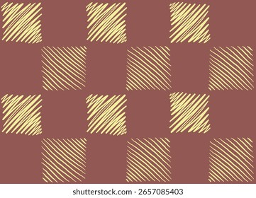 Seamless vector pattern, squares shaded diagonally on a dark red background