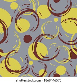Seamless vector pattern with stain marks on blue background. Simple splatter wallpaper design. Paint texture fashion textile.