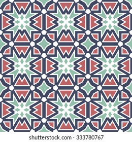Seamless vector pattern. Stained glass ornament.